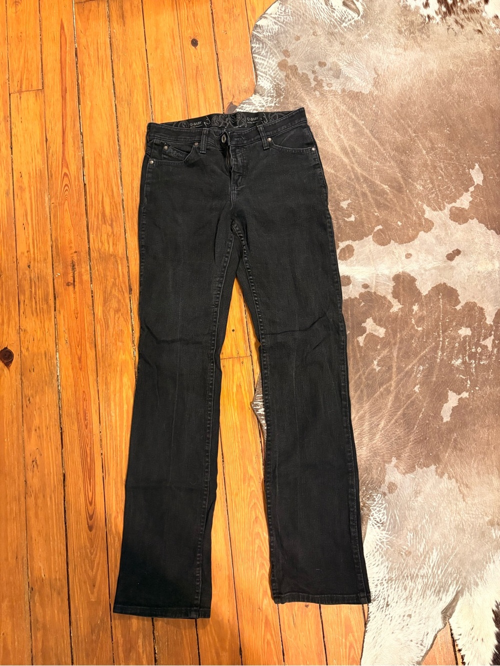 Women's Wrangler Black Straight-Leg Jeans